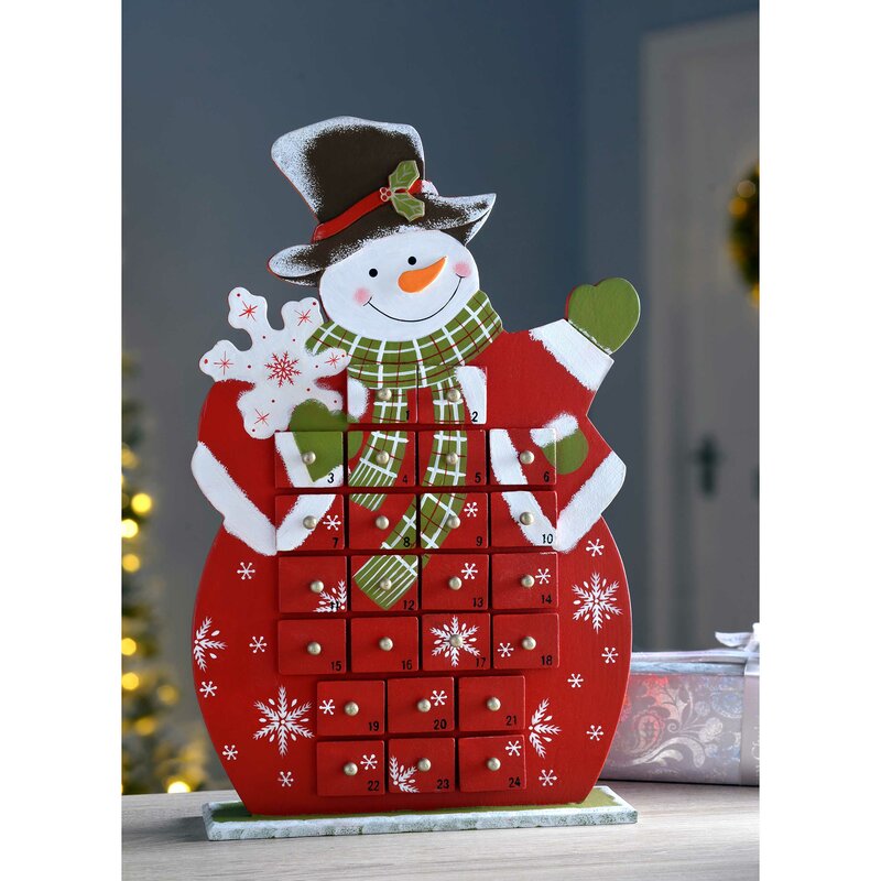 The Seasonal Aisle Snowman Wooden Advent Calendar Wayfair.co.uk